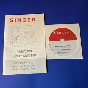 Singer 5500 5400 6199 6180 6160 Sewing Machine Installation Manual Bound